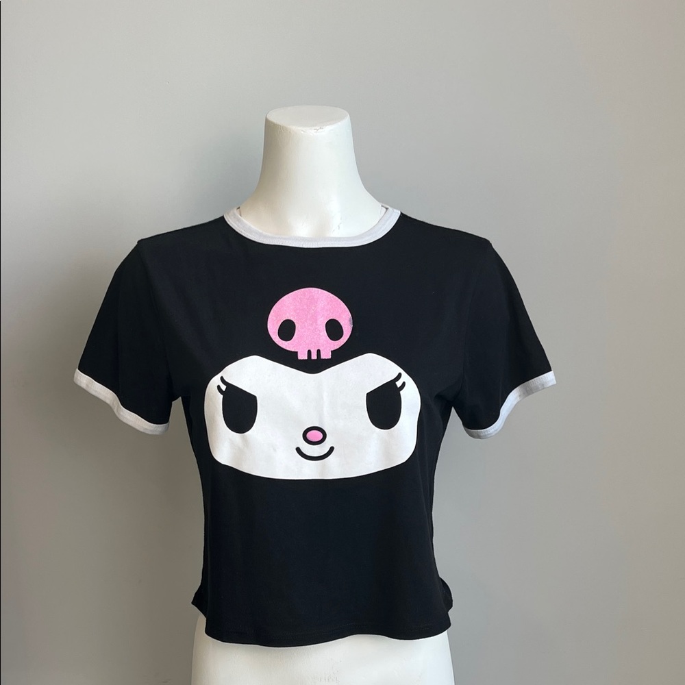 Kuromi Face Girls Ringer Baby T-Shirt
